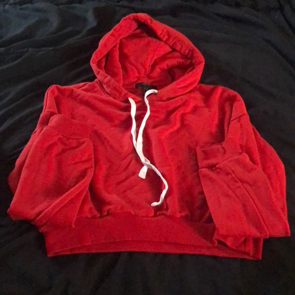 Forever 21 cropped red hoodie